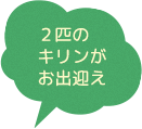 ２匹のキリンがお出迎え